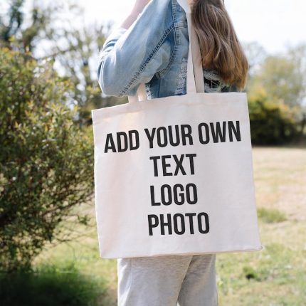 Custom Photo Text Logo Tote Bag