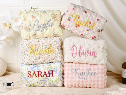 Personalized Embroidered Makeup Bag